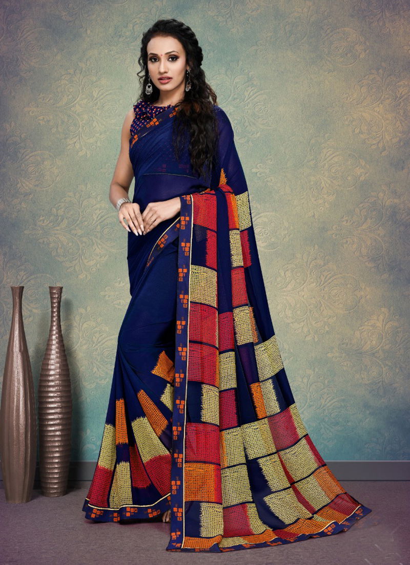 Desire Weightless Fancy Border And Printed Casual Party Wear Sarees 1992-1999
